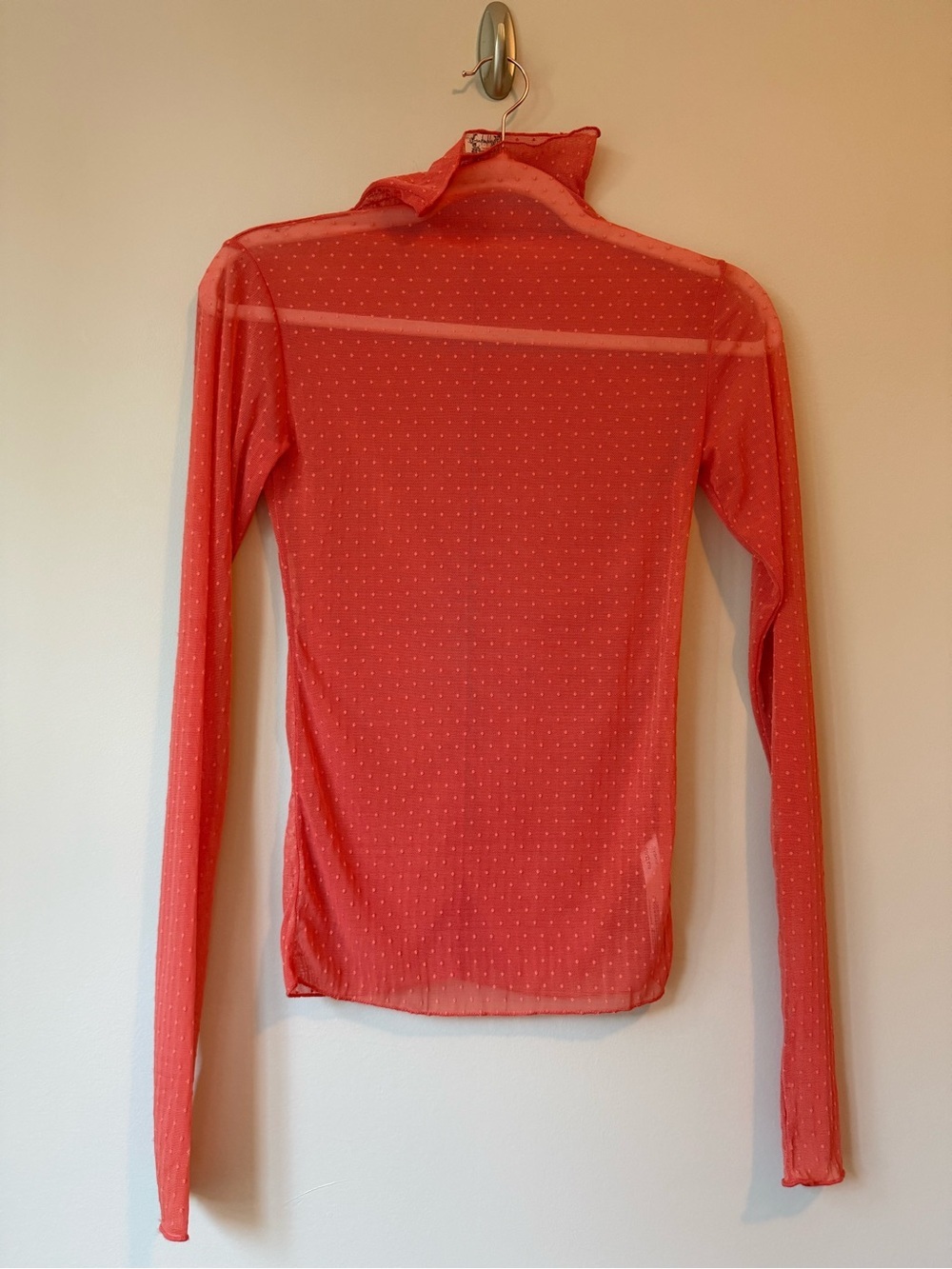 Intimately Free People Lady Lux Coral Sheer Mesh Layering Top XS